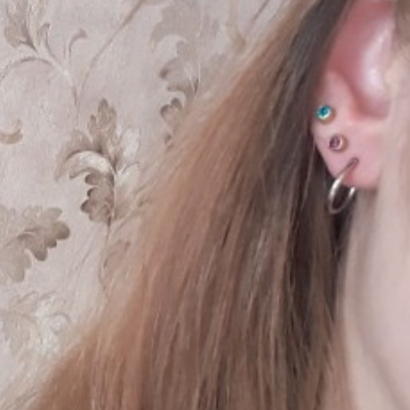 1/2" Hoop Earrings- silver tone - Picture 3 of 6